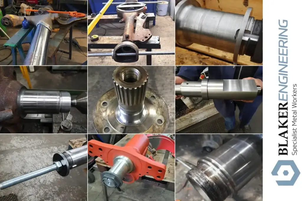 HGV axle repair: worn components being machined and restored.